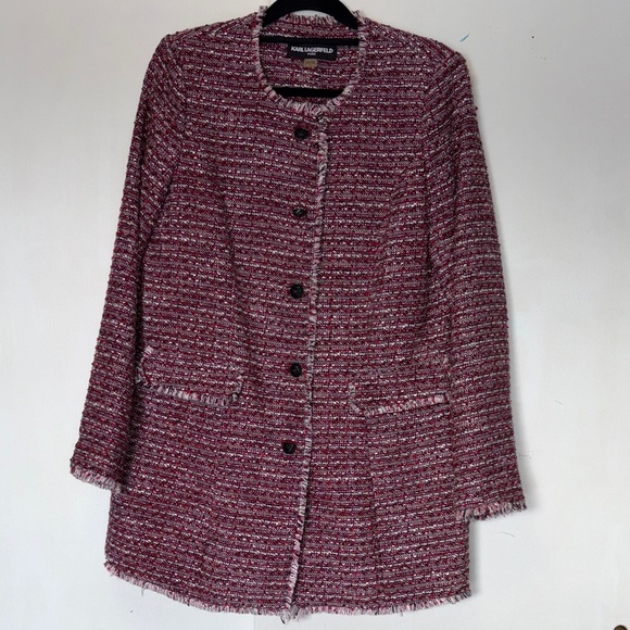 Karl Lagerfeld Jackets & Blazers - Karl Lagerfeld Maroon Textured Blazer